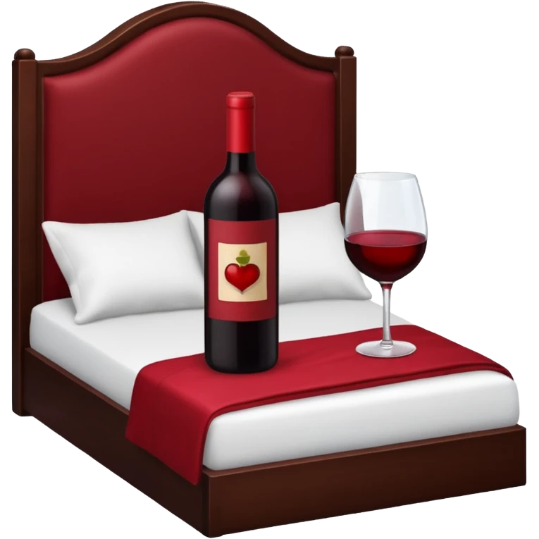 Red wine bottle on bed emoji