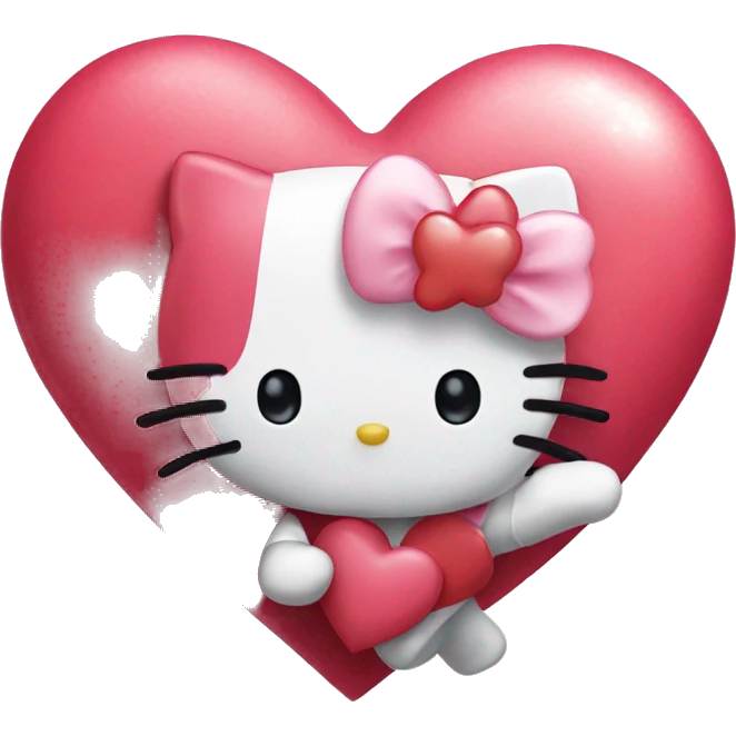 Hello kitty on a heart emoji