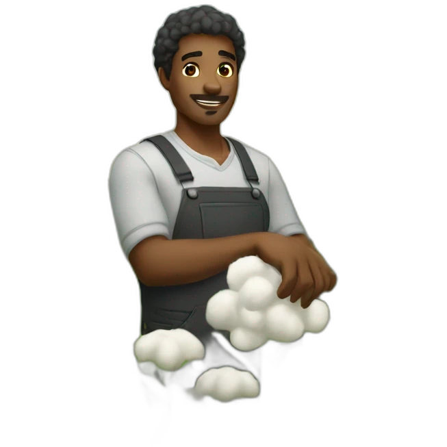 black man farming cotten emoji