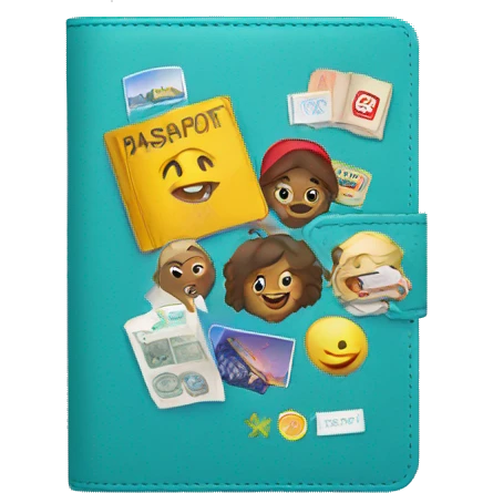 passport cover with stickers  emoji