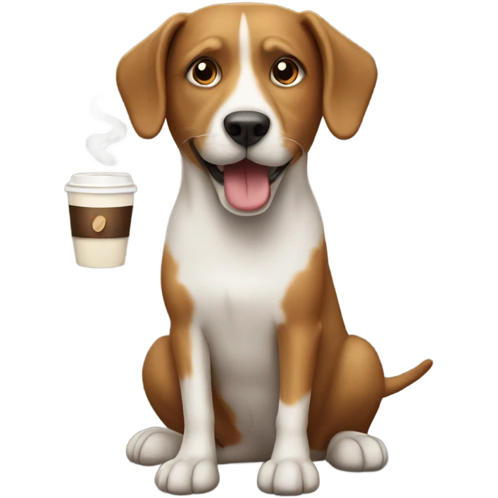 dog with a coffe emoji