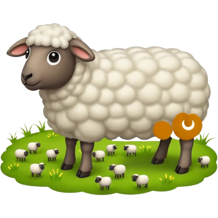 flock of sheep no background emoji