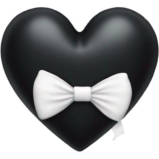 black heart with a white bow emoji