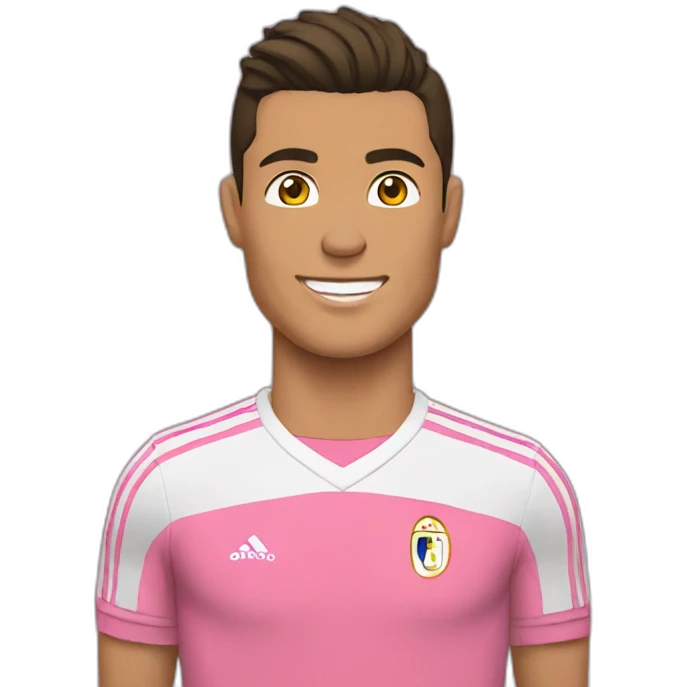 Cristiano Ronaldo with pink shirt emoji