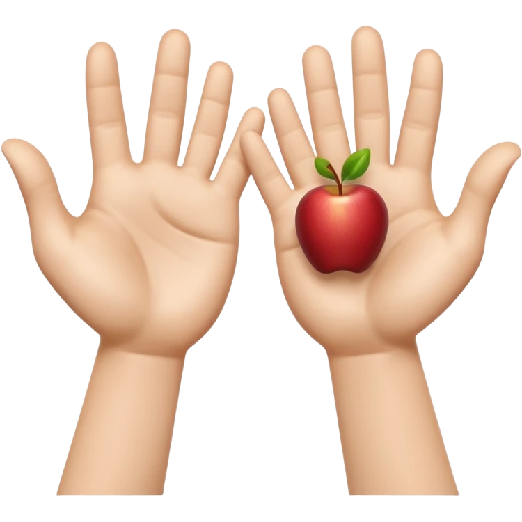A 3D emoji in iOS emoji aesthetic style showing two cartoon hands held apart, palms facing inward, as if indicating something large or wide. Soft realistic skin tone, expressive and cheerful pose, clean white background, glossy Apple-style rendering. emoji
