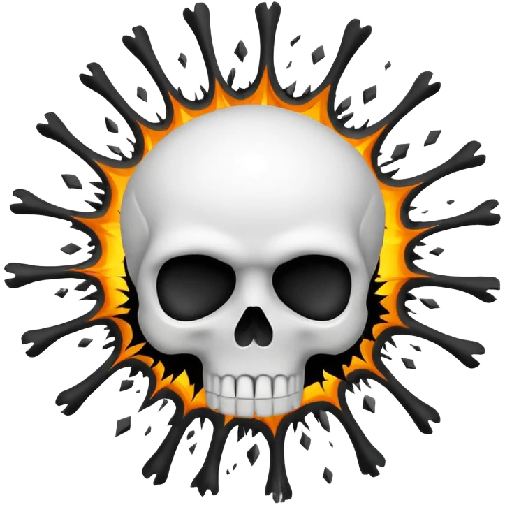 Skull emoji heads blowing up emoji