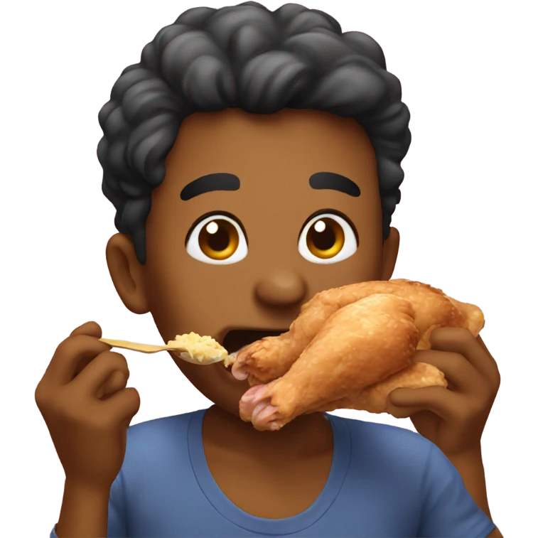 person eating chicken emoji