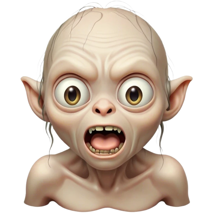 gollum shocked face, open mouth  emoji