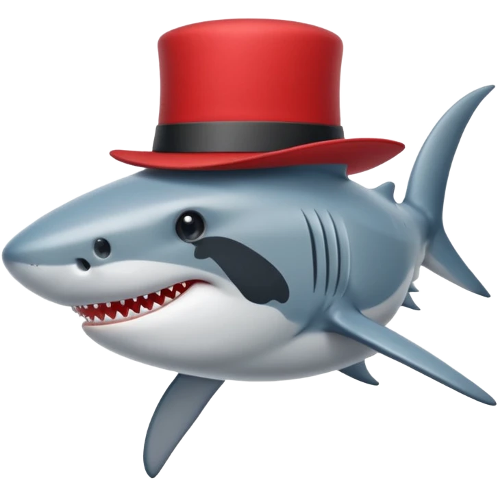 Shark with a red top hat emoji