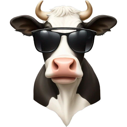 Cow with sunglasses  emoji