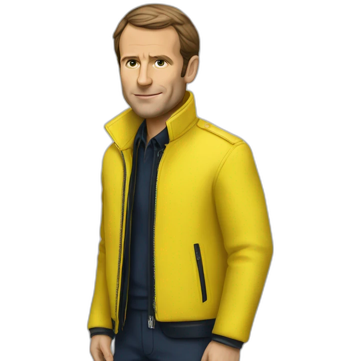 Macron in yellow jacket emoji