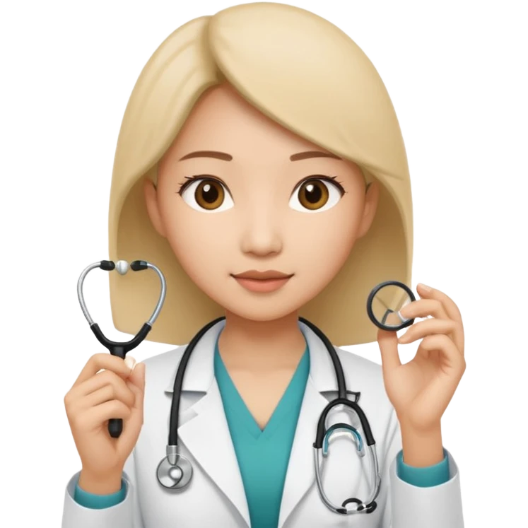 asian woman doctor with stethoscope removal emoji