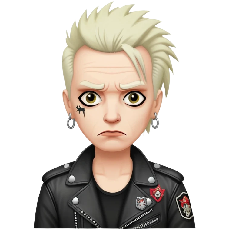 Disappointed 50-something punk rocker emoji