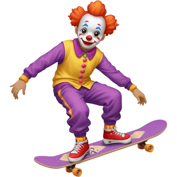 skater clown skating emoji