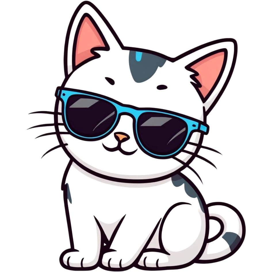 Cat with sunglasses emoji