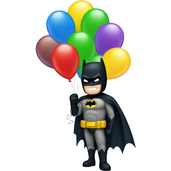 batman holding balloons emoji