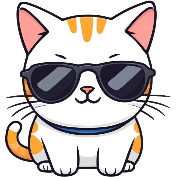 Cat with sunglasses emoji