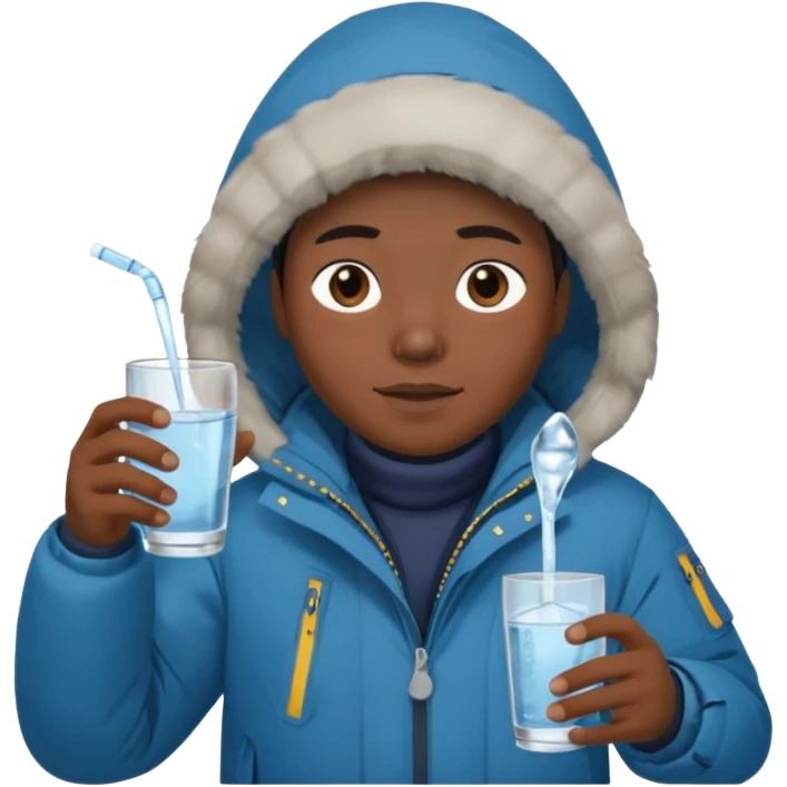 Antarctica person, eskimo glass emoji