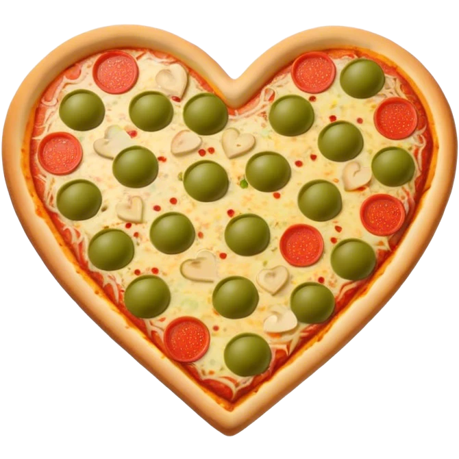 pizza heart olive color  emoji