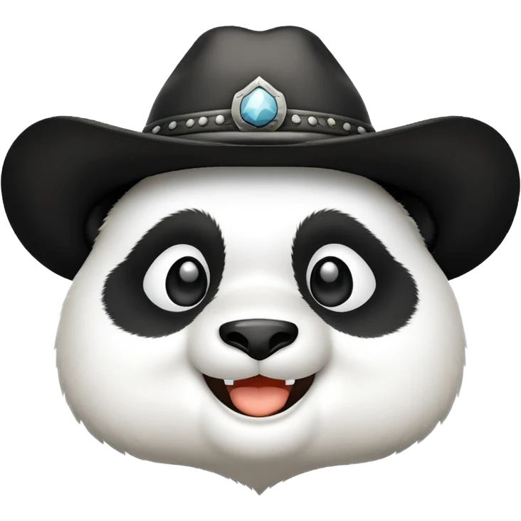 A panda head whit cowboy hat emoji