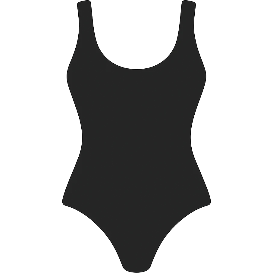 flat vector black and white one piece swimsuit isolated emoji