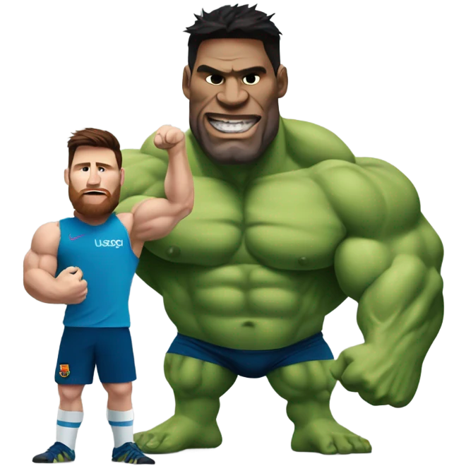 Messi holding fat hulk emoji