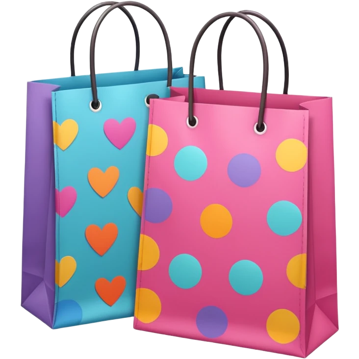 2 aesthetic shopping bag with pattern emoji
