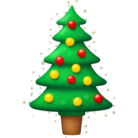 Christmas tree with polka dot bals emoji