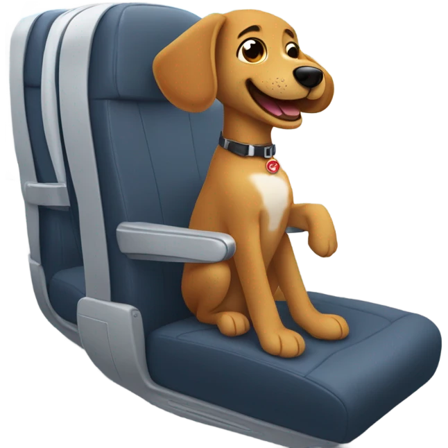 Dog flying in airplane emoji