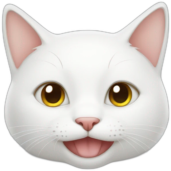 white cat smiling emoji