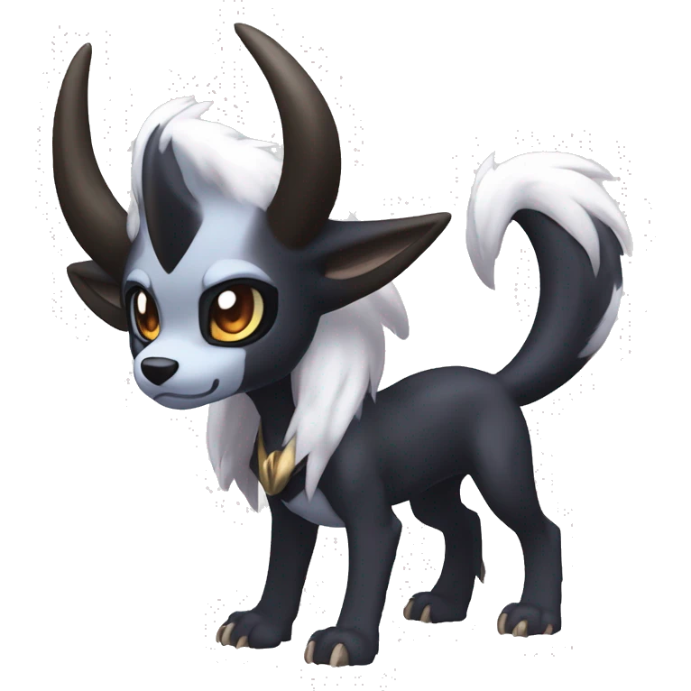 Edgy Cool Kawaii Baby Houndoom-Nargacuga-Absol-Garurumon-Pokémon Full Body Detailed High Quality emoji