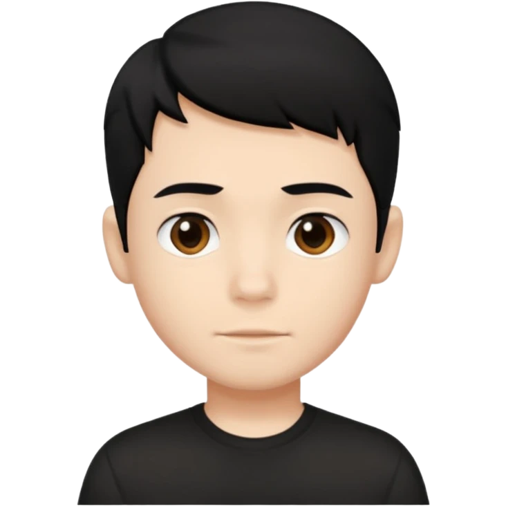 A roblox Avatar whit sleek hair and black shirt      boy emoji