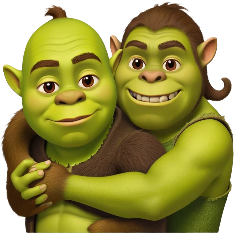 Shrek with monkey emoji