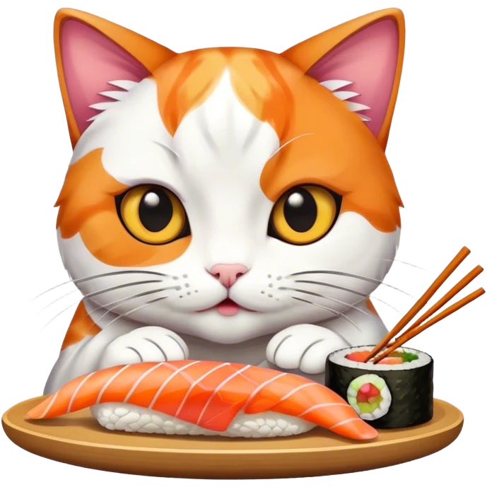 Cat eating sushi  emoji