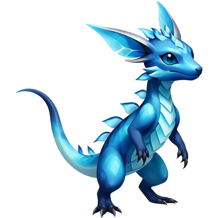 Colorful Dark Shiny Exotic Salandit-Aurorus-Glaceon-Fakémon-hybrid-creature (full body)  emoji