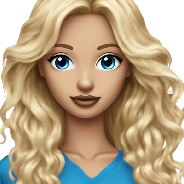 Realistic victoria secret model blonde blue eyes  emoji