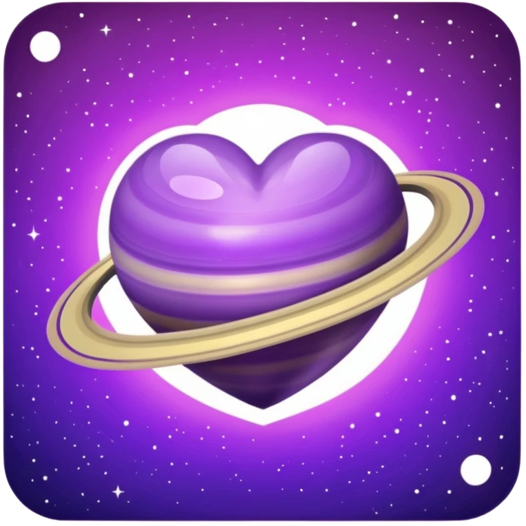 Purple heart shape Saturn emoji