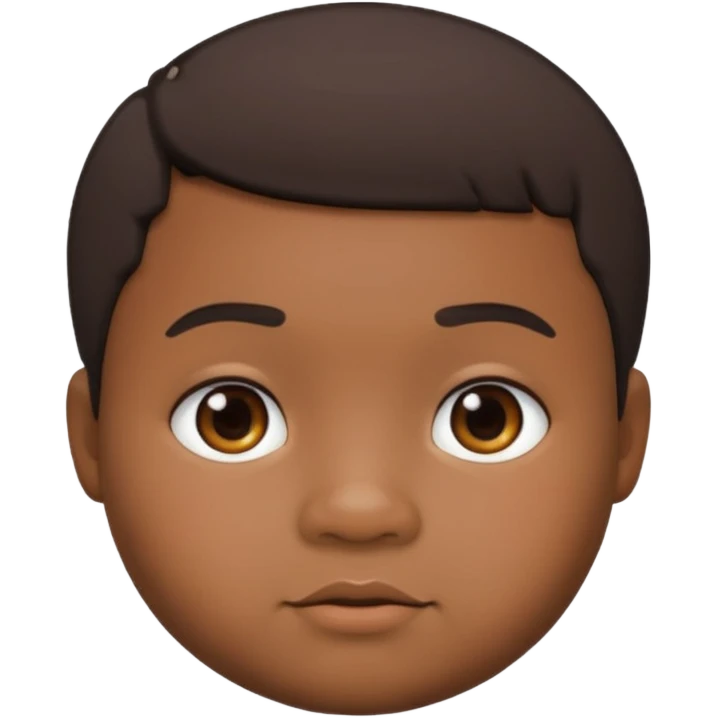 Black boy with a bit of hair and chubby emoji