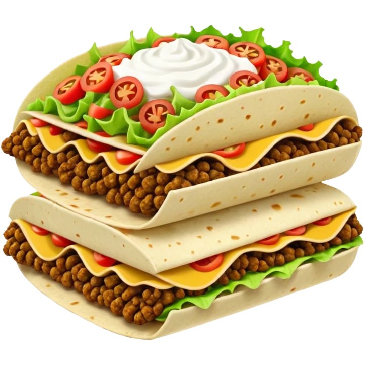 layered taco with stacked shells and fillings emoji