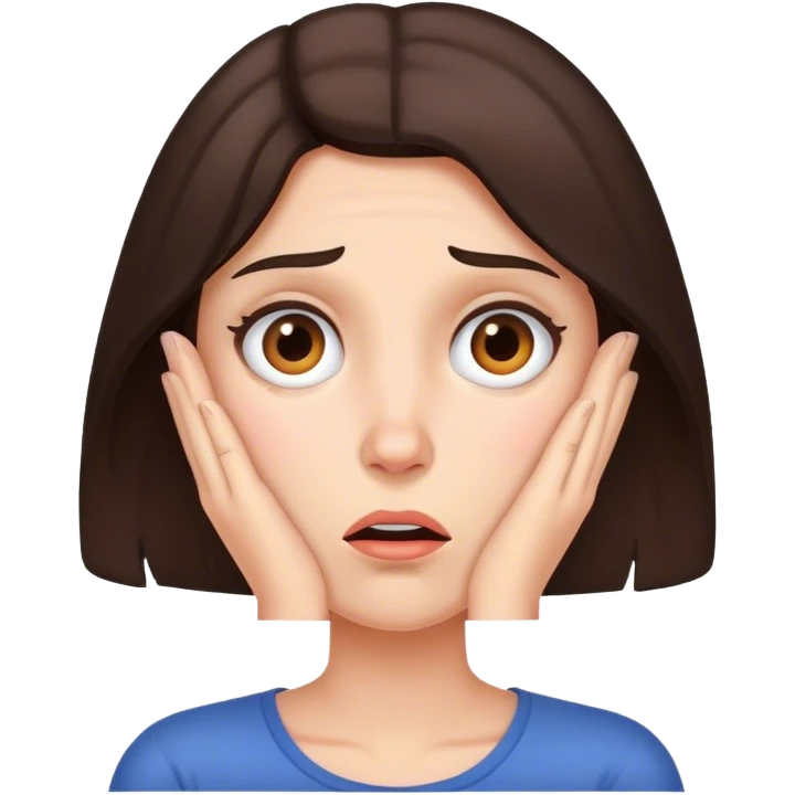 Stressed brunette woman emoji