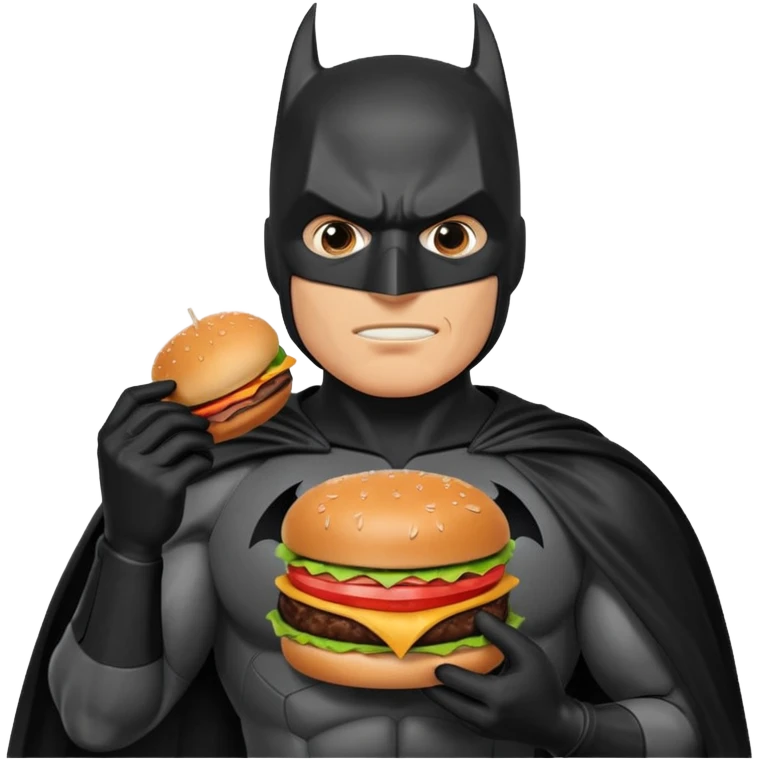 Batman eating a burger emoji