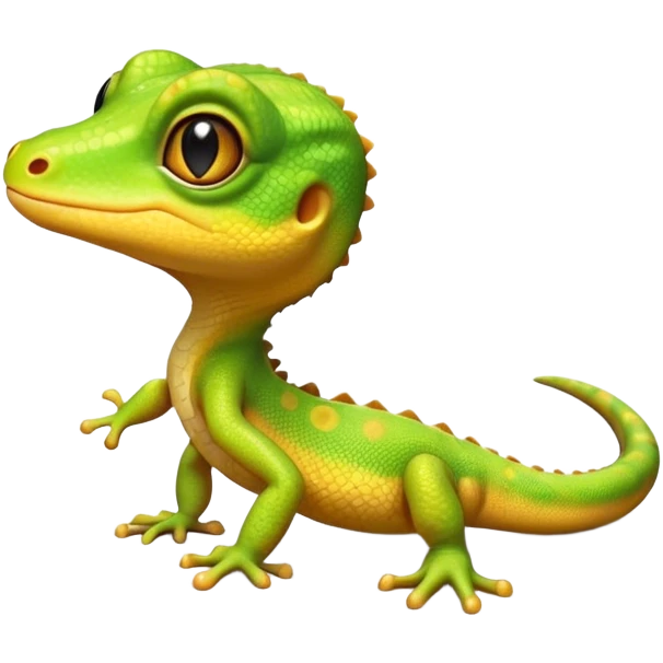cinematic-cute-realistic gecko-portrait-emoji,-head-tilted-playfully-and-inquisitively,-featuring-a-small,-charming-body-with-smooth,-vividly-patterned-scales,-bright,-sparkling-eyes-and-delicate,-sticky-toe-pads,-simplified-yet-irresistibly-adorable emoji