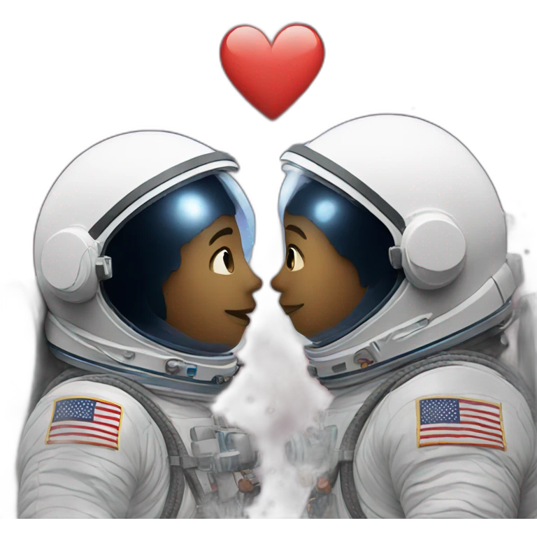 Two astronauts kiss emoji