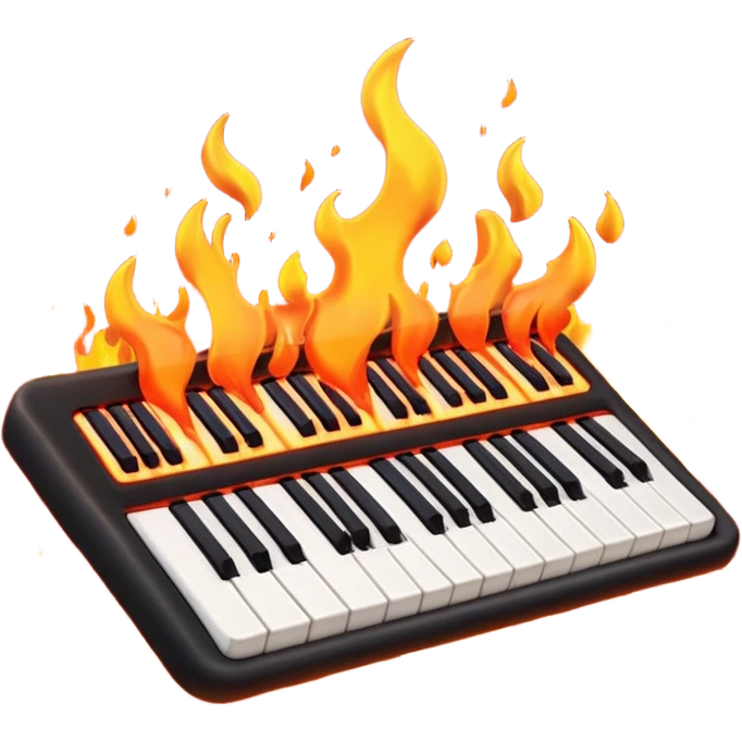 music keyboard on fire emoji