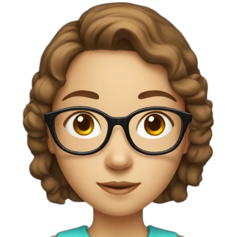 a girl with eye glasses, with light skin and brown hair, studying calculus  emoji