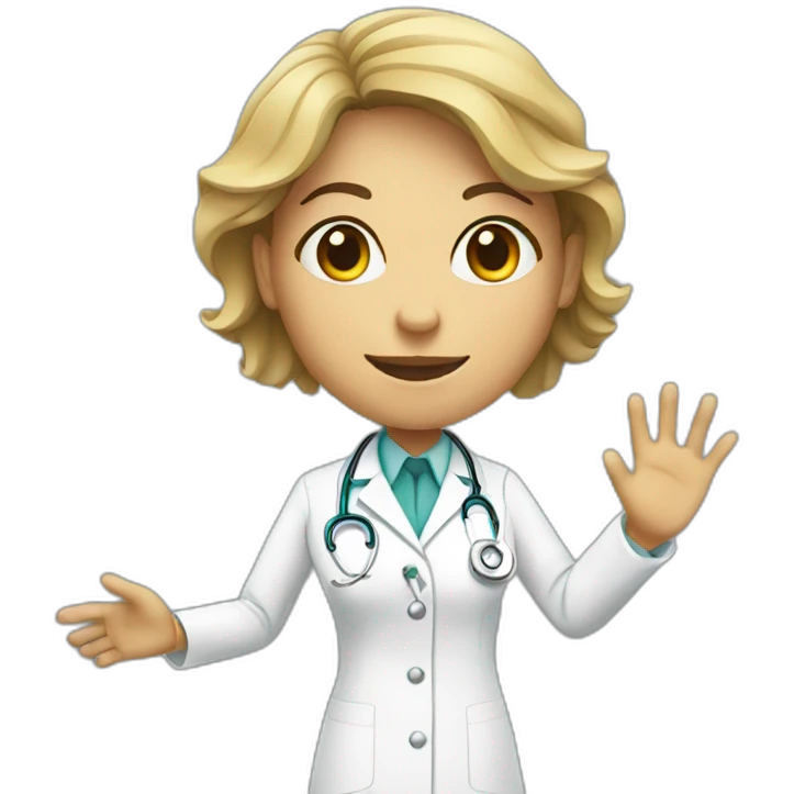 Tipping hand woman doctor emoji