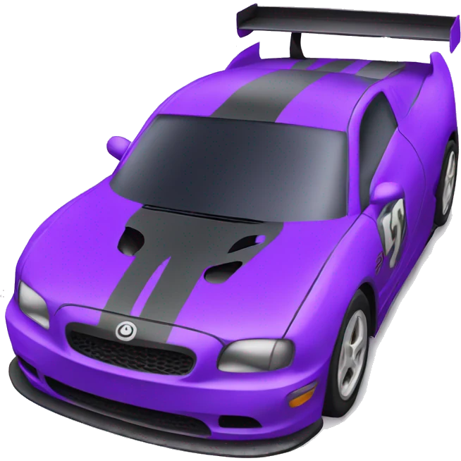 Purple race-car emoji