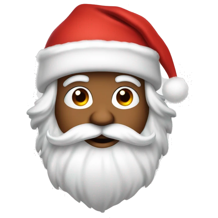 “An adorable Santa with a red suit, fluffy white beard, rosy cheeks, big eyes, and a red hat with a white pom-pom réaliste  emoji