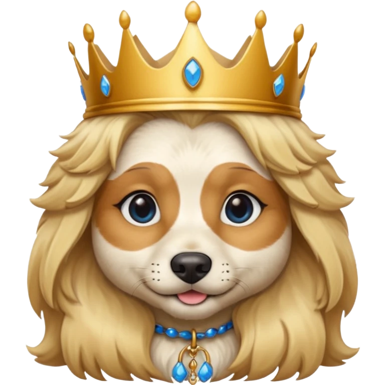 Blonde queen dog blue and hazel eye emoji