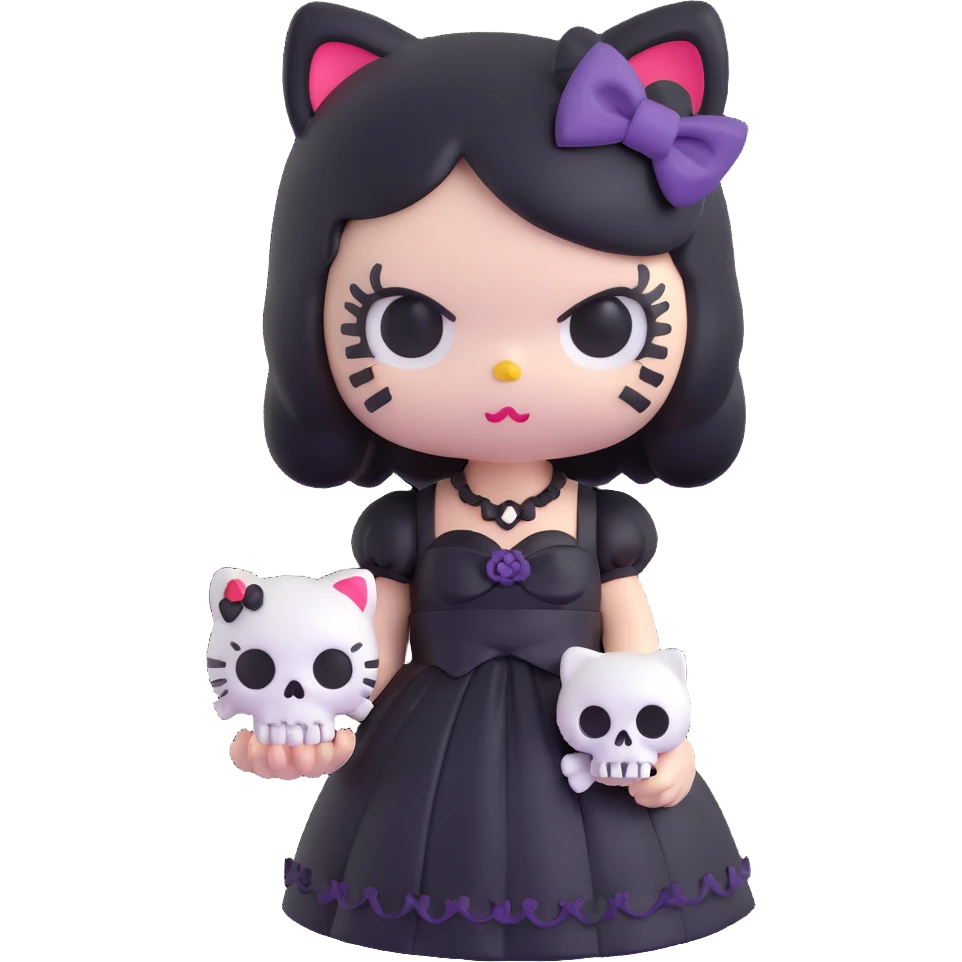 Gothic Hello Kitty emoji